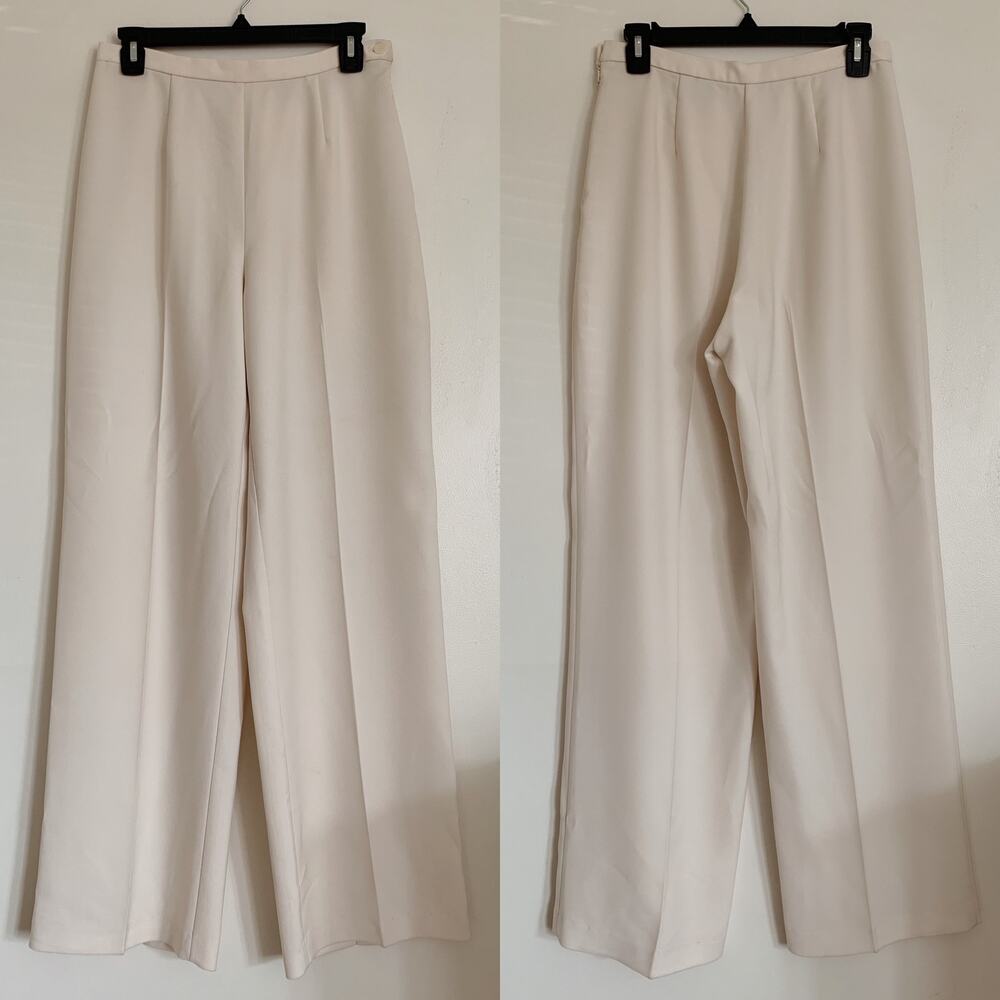 Classic Wide-Leg Cream Trousers